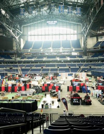 Inside Lucas Stadium during FDIC 2024 set up day.